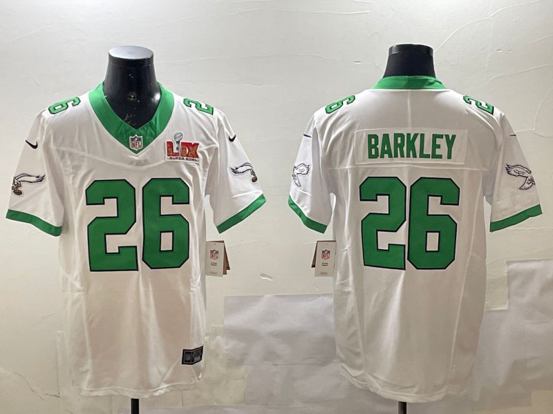 Men Philadelphia Eagles #26 Barkley White three generations Throwback 2025 Nike Vapor Limited NFL Jersey style 2->philadelphia eagles->NFL Jersey